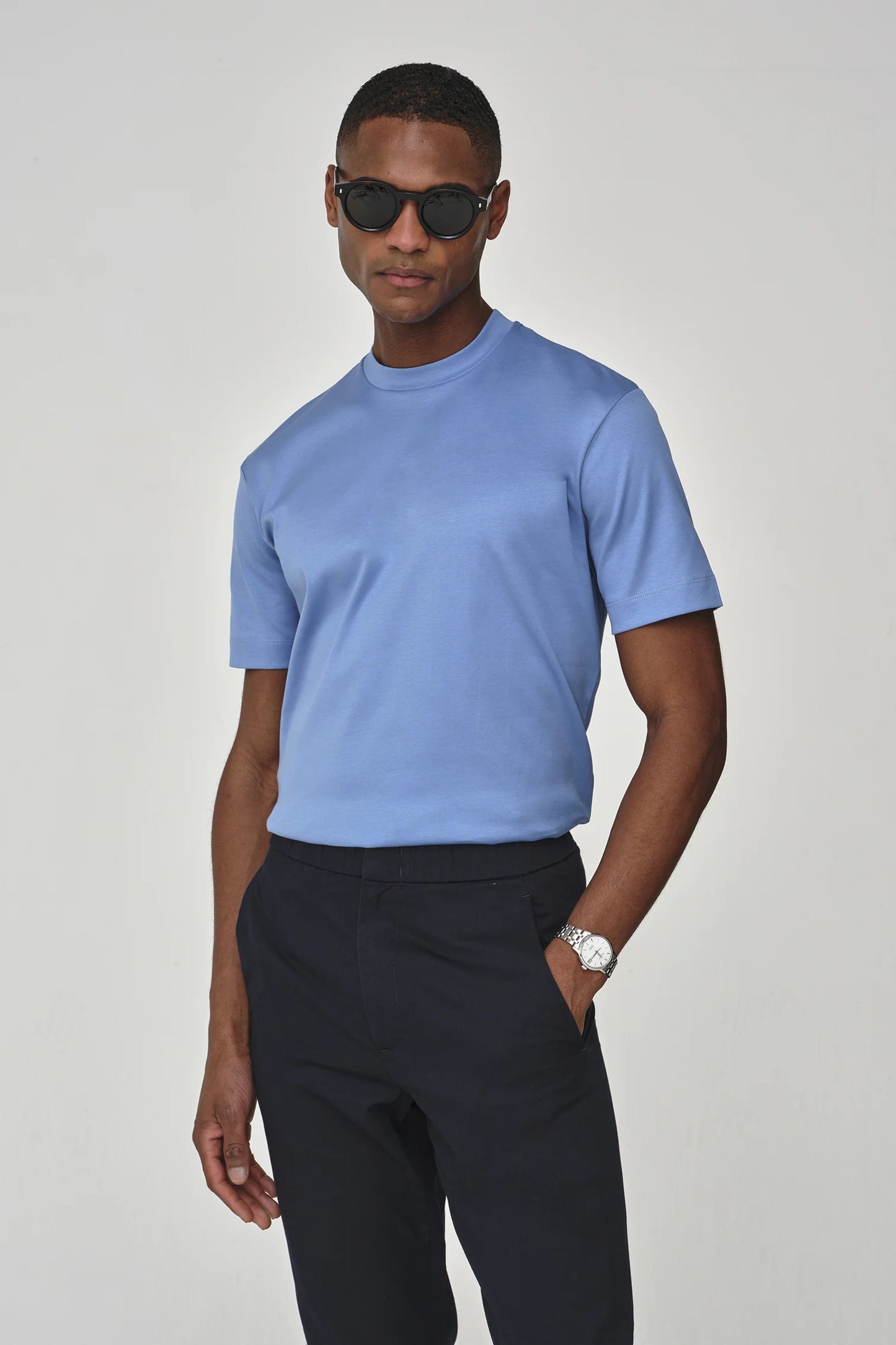 Valenza Interlock Supima T-Shirt | Midnight blue