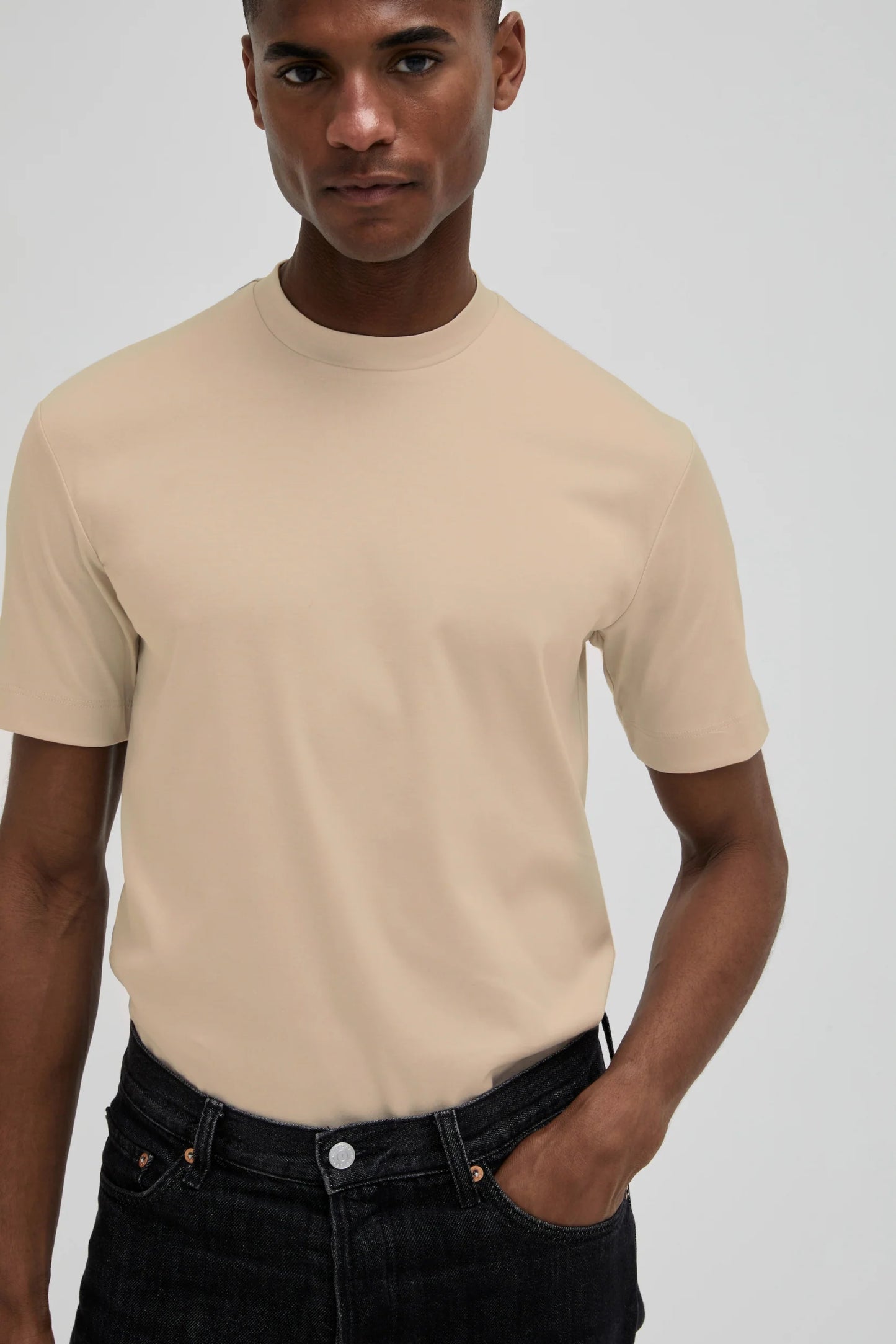 Valenza Interlock Supima T-Shirt | Beige