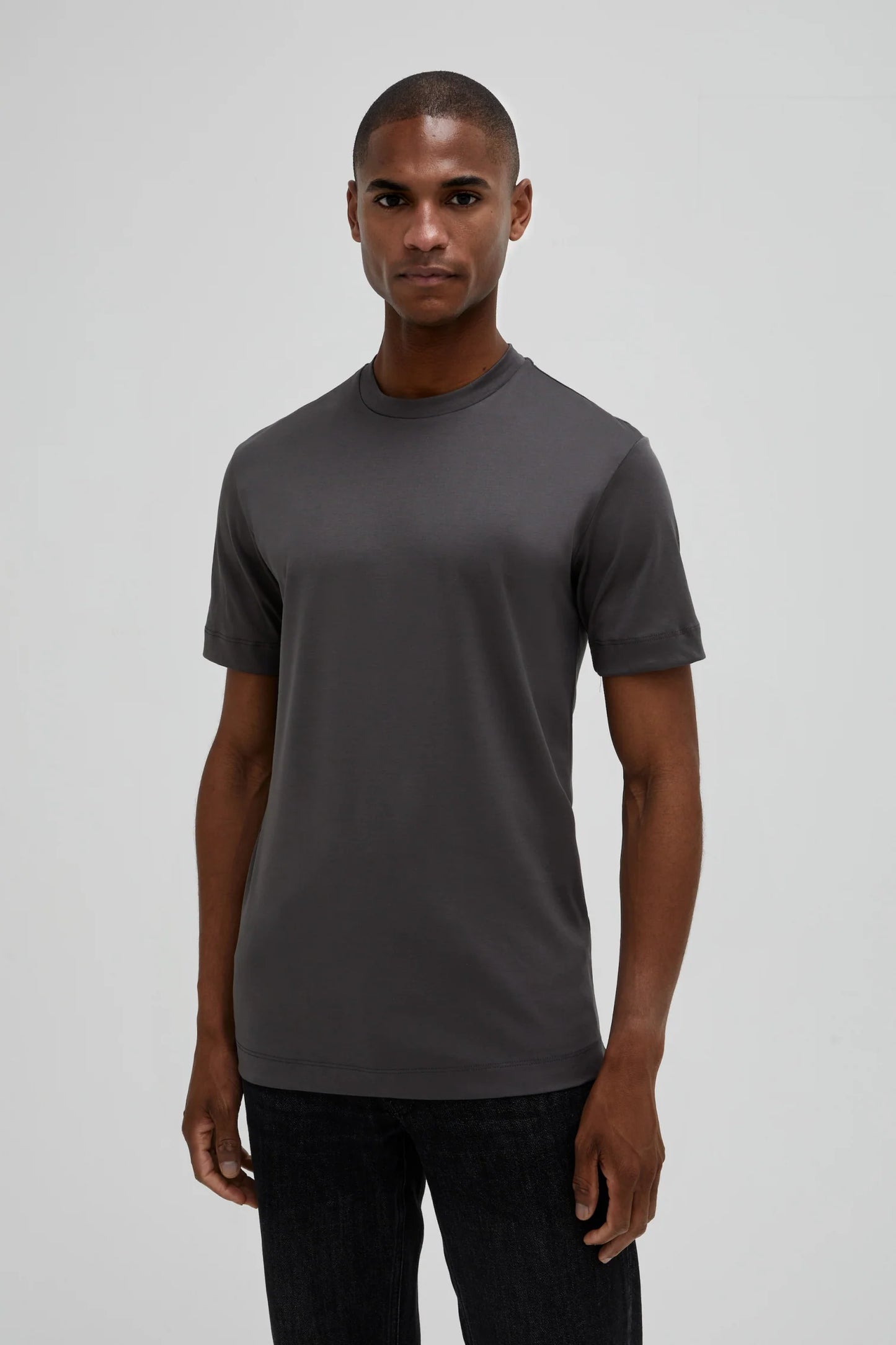 Valenza Interlock Supima T-Shirt |  Dark Grey